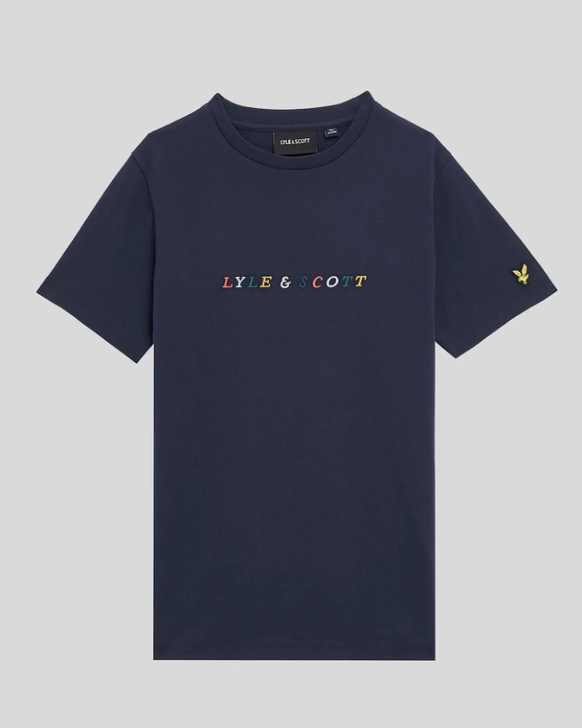 kinder_tshirt_mit_mehrfarbiger_stickerei_0-1.webp Lyle & Scott Kinder Polos & T-shirts<Kinder T-Shirt mit mehrfarbiger Stickerei Navy