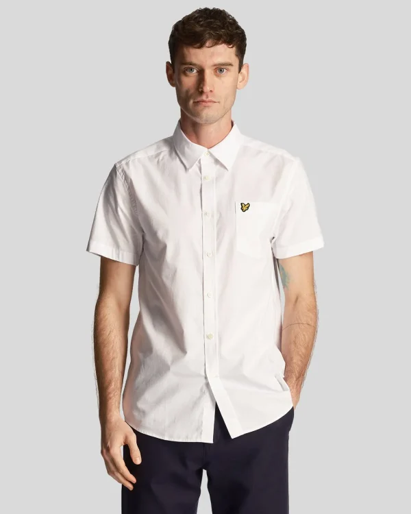 Lyle & Scott Hemden<Kurzärmeliges Hemd aus einfarbiger Popeline Weiß