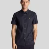 Lyle & Scott Hemden<Kurzärmeliges Hemd aus einfarbiger Popeline DunkleMarine
