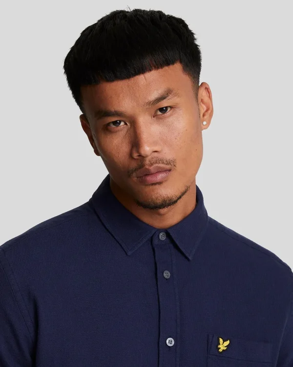 Lyle & Scott Hemden<Kurzärmeliges Hemd aus Korbgeflecht Navy