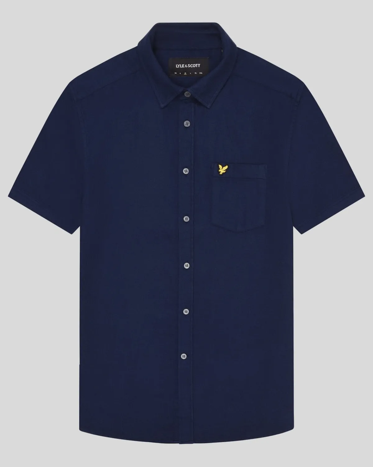 kurzrmeliges_hemd_aus_korbgeflecht_4.webp Lyle & Scott Hemden<Kurzärmeliges Hemd aus Korbgeflecht Navy