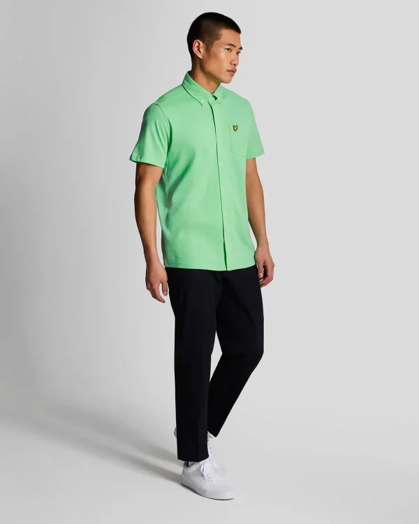 Lyle & Scott Hemden<Kurzärmeliges Piqué-Hemd Rasengrün