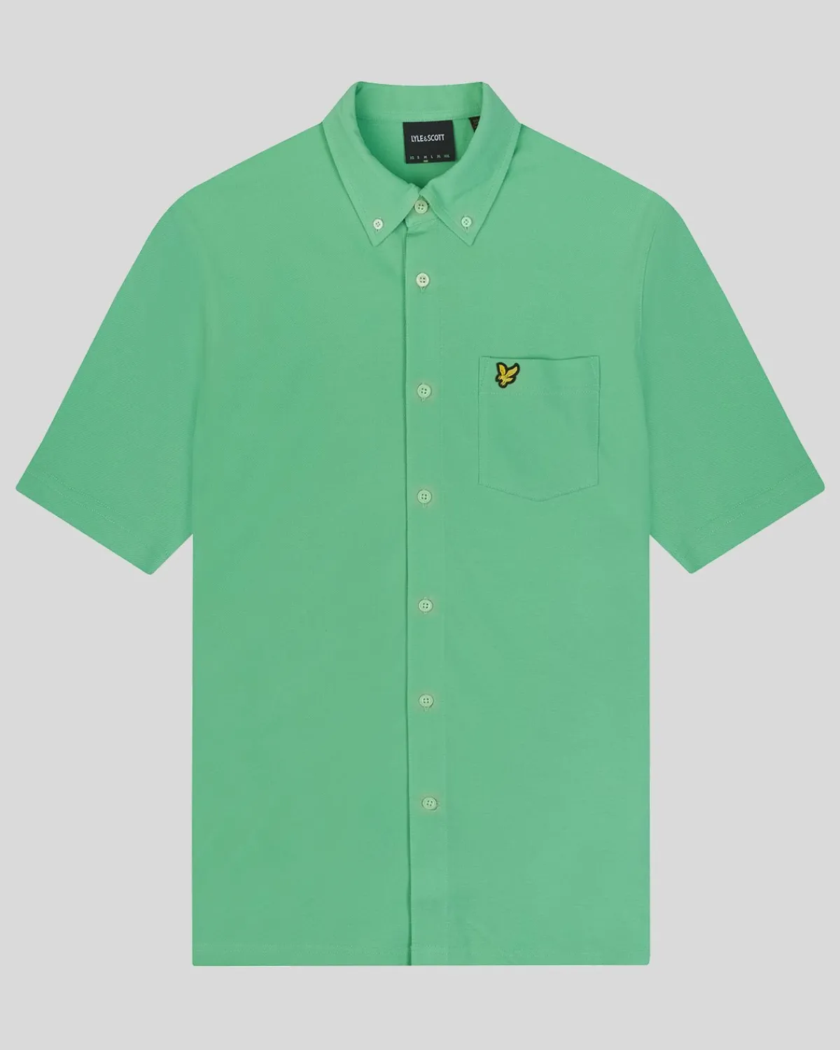 kurzrmeliges_piquhemd_4.webp Lyle & Scott Hemden<Kurzärmeliges Piqué-Hemd Rasengrün