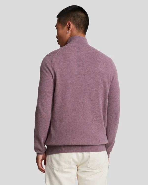 Lyle & Scott Pullover & Strickwaren<Lambswool Blend Zip Through Cardigan HighlandMauveMarl