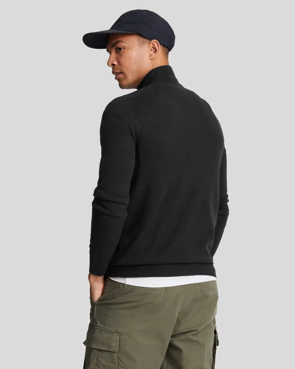 Lyle & Scott Vermächtnis | Pullover & Strickwaren<Lambswool Blend Zip Through Cardigan JetBlackMarl