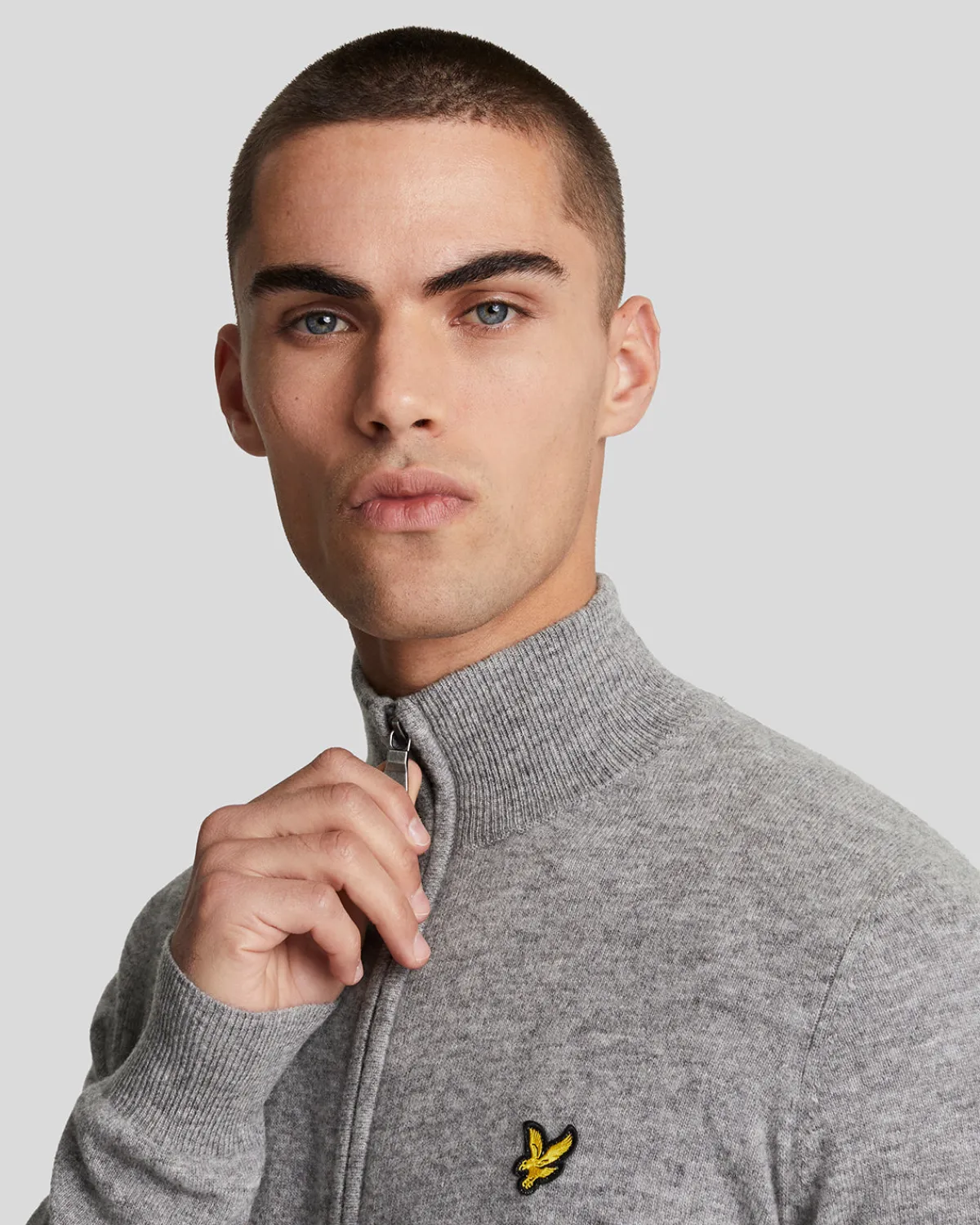 lambswool_blend_zip_through_cardigan_3-2.webp Lyle & Scott Pullover & Strickwaren<Lambswool Blend Zip Through Cardigan MidGreyMarl