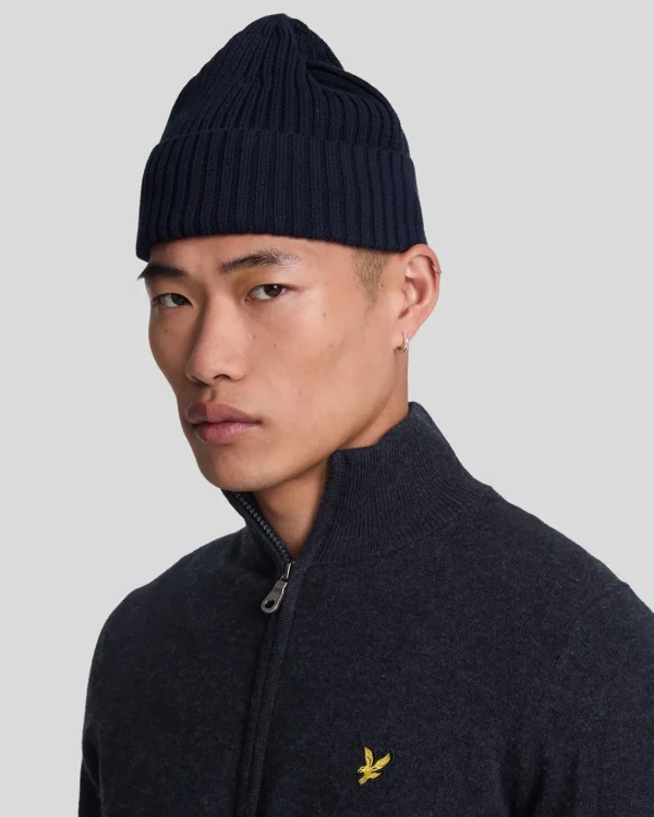 Lyle & Scott Pullover & Strickwaren<Lambswool Blend Zip Through Cardigan DarkNavyMarl