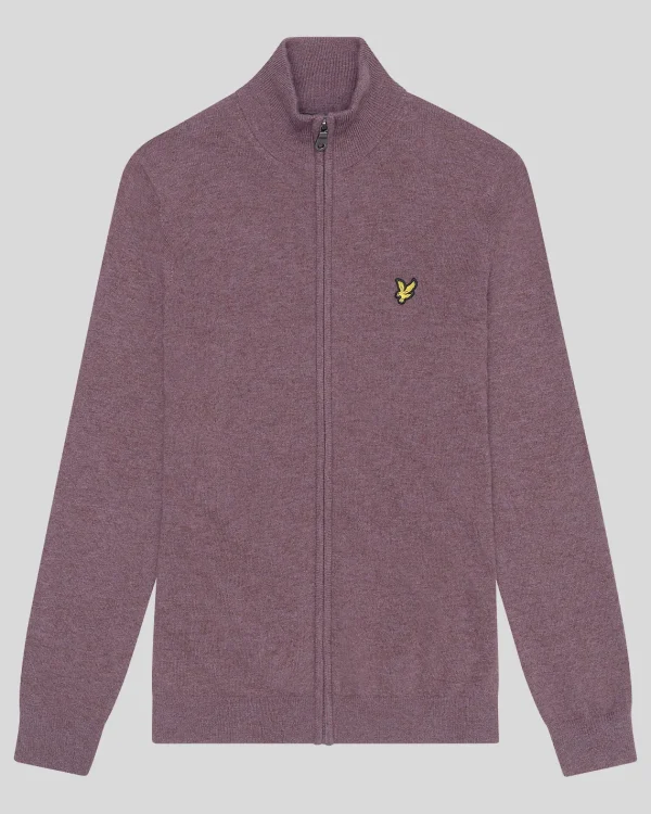 Lyle & Scott Pullover & Strickwaren<Lambswool Blend Zip Through Cardigan HighlandMauveMarl
