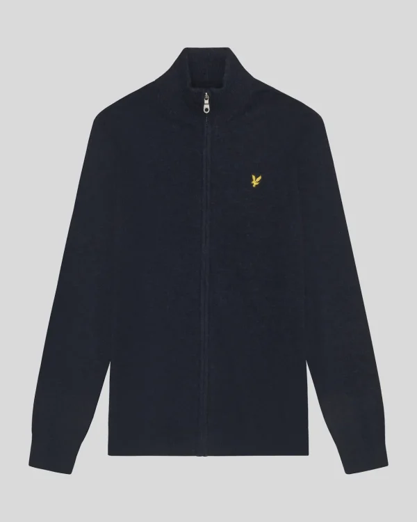Lyle & Scott Pullover & Strickwaren<Lambswool Blend Zip Through Cardigan DarkNavyMarl
