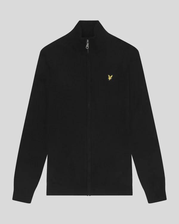 Lyle & Scott Vermächtnis | Pullover & Strickwaren<Lambswool Blend Zip Through Cardigan JetBlackMarl