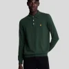 Lyle & Scott Polohemden<Langärmeliges gestricktes Poloshirt aus Baumwolle und Merino ArgyleTeal