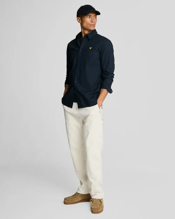 Lyle & Scott Hemden<Langärmeliges Popeline-Hemd DarkNavy