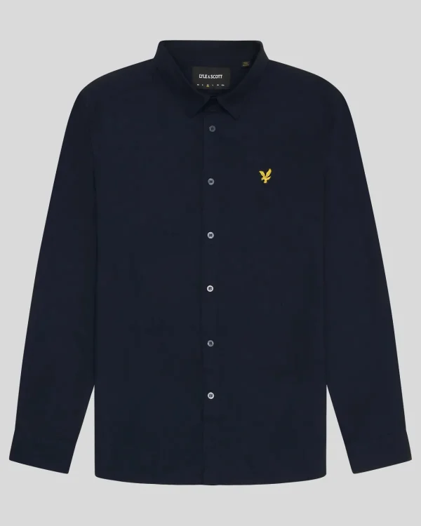 Lyle & Scott Hemden<Langärmeliges Popeline-Hemd DarkNavy
