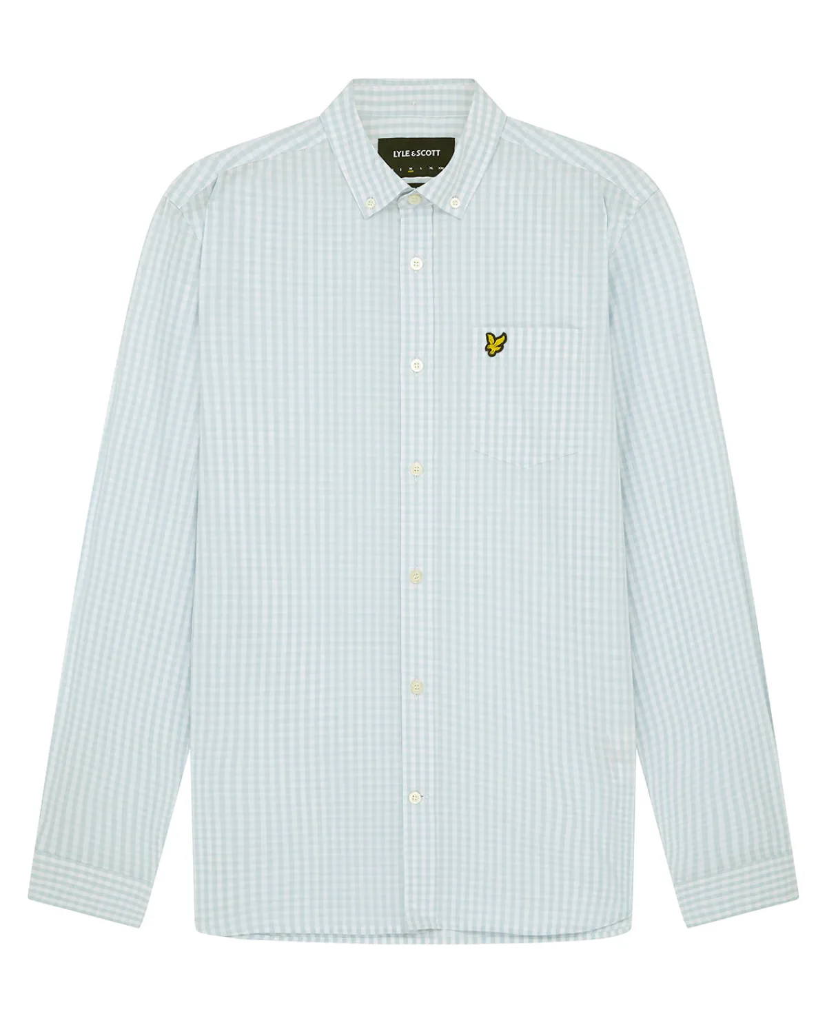 langrmeliges_slim_fit_gingham_hemd_4.webp Lyle & Scott Hemden<Langärmeliges Slim Fit Gingham Hemd Hellblau/weiß