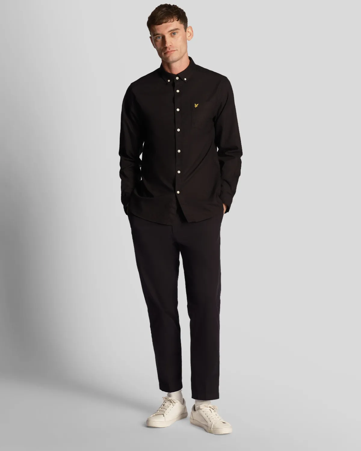 leichtes_oxford_hemd_1-3.webp Lyle & Scott Hemden<Leichtes Oxford Hemd Pechschwarz