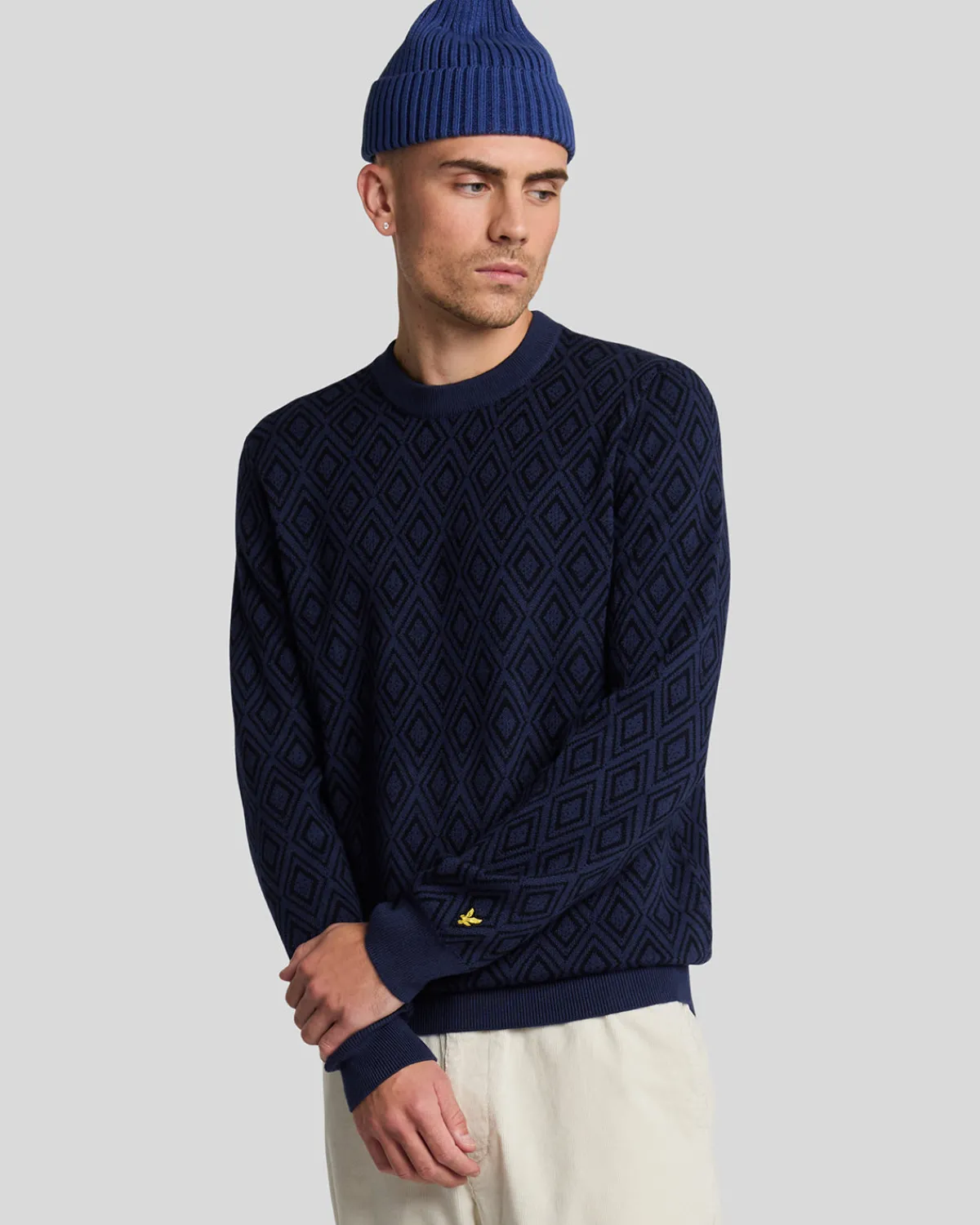 monogramm_intarsien_pullover_0-1.webp Lyle & Scott Pullover & Strickwaren<Monogramm Intarsien Pullover NavyNight