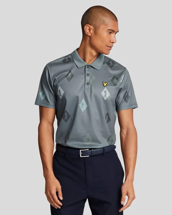 Lyle & Scott Golf | Polohemden<Polka Diamond Golf Polo Shirt CactusGreen