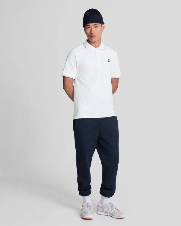 Lyle & Scott Polohemden<Polohemd mit Spitze Weiß/hellblau