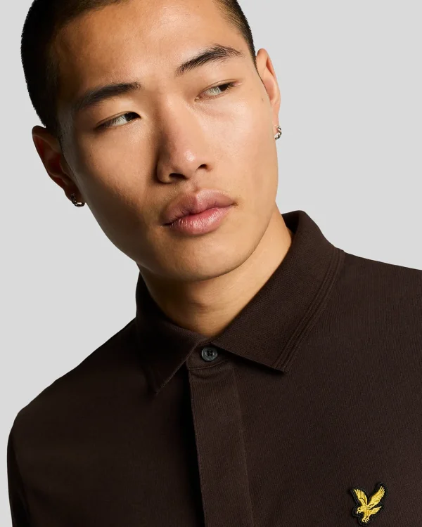 Lyle & Scott Polohemden<Poloshirt mit osmanischer Spitze Sediment