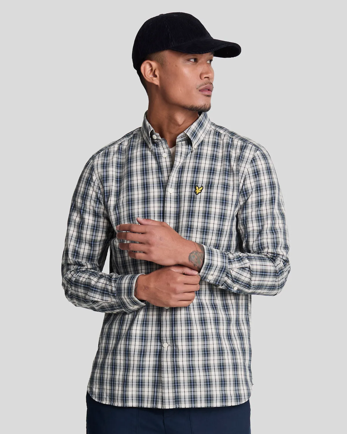 popelinehemd_mit_gewaschenem_karo_0-3.webp Lyle & Scott Hemden<Popeline-Hemd mit gewaschenem Karo Cove/DarkNavy