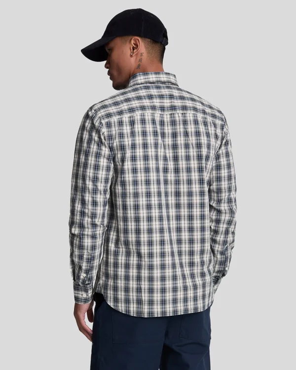 Lyle & Scott Hemden<Popeline-Hemd mit gewaschenem Karo Cove/DarkNavy