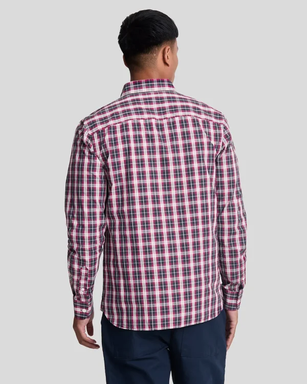 Lyle & Scott Vermächtnis | Hemden<Popeline-Hemd mit gewaschenem Karo DarkNavy/RichBurgundy