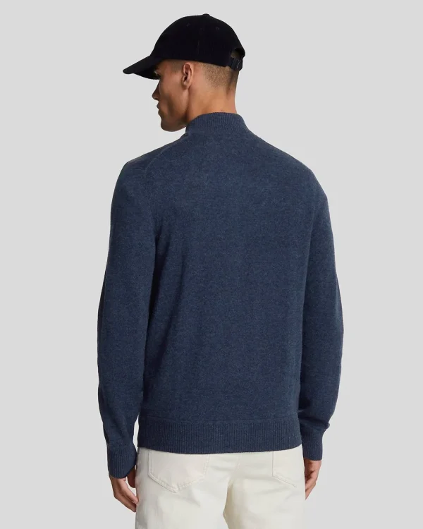 Lyle & Scott Reframed<Premium Kaschmir-Mischung Zip Through Pullover MidnightNavy