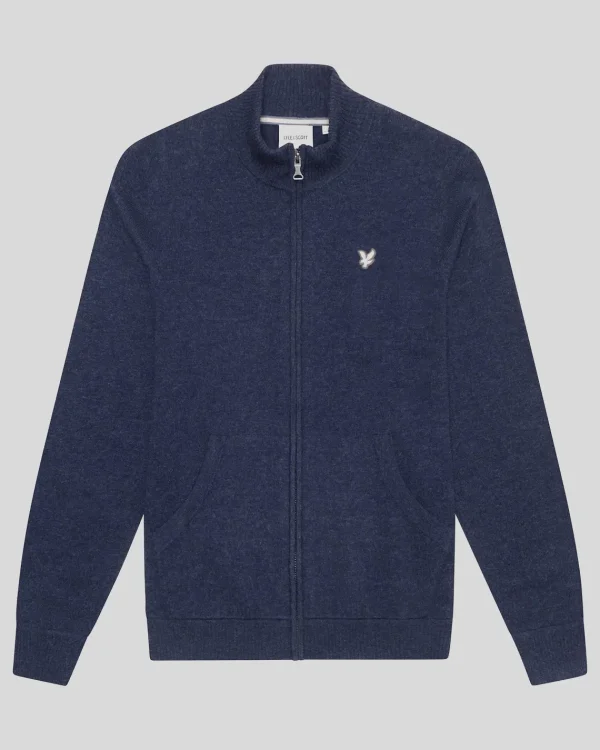 Lyle & Scott Reframed<Premium Kaschmir-Mischung Zip Through Pullover MidnightNavy