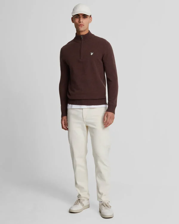 Lyle & Scott Reframed<Premium Lambswool 1/4 Zip Pullover RubberRed