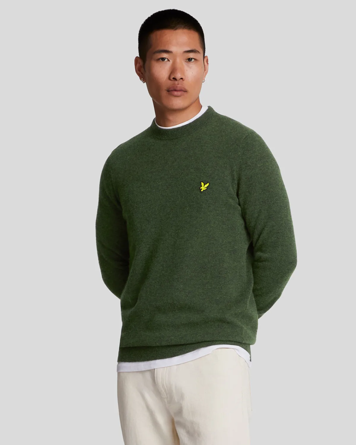 pullover_mit_rundhalsausschnitt_aus_lambswoolmischung_0-1.webp Lyle & Scott Vermächtnis | Pullover & Strickwaren<Pullover mit Rundhalsausschnitt aus Lambswool-Mischung DarkGreenMarl