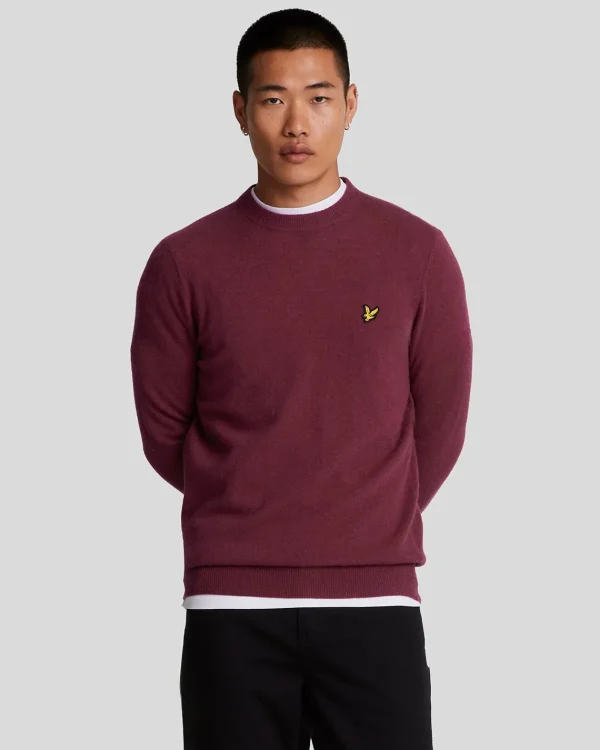 Lyle & Scott Pullover & Strickwaren<Pullover mit Rundhalsausschnitt aus Lambswool-Mischung BurgundyMarl
