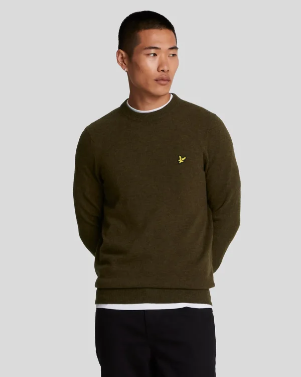 Lyle & Scott Pullover & Strickwaren<Pullover mit Rundhalsausschnitt aus Lambswool-Mischung OliveMarl
