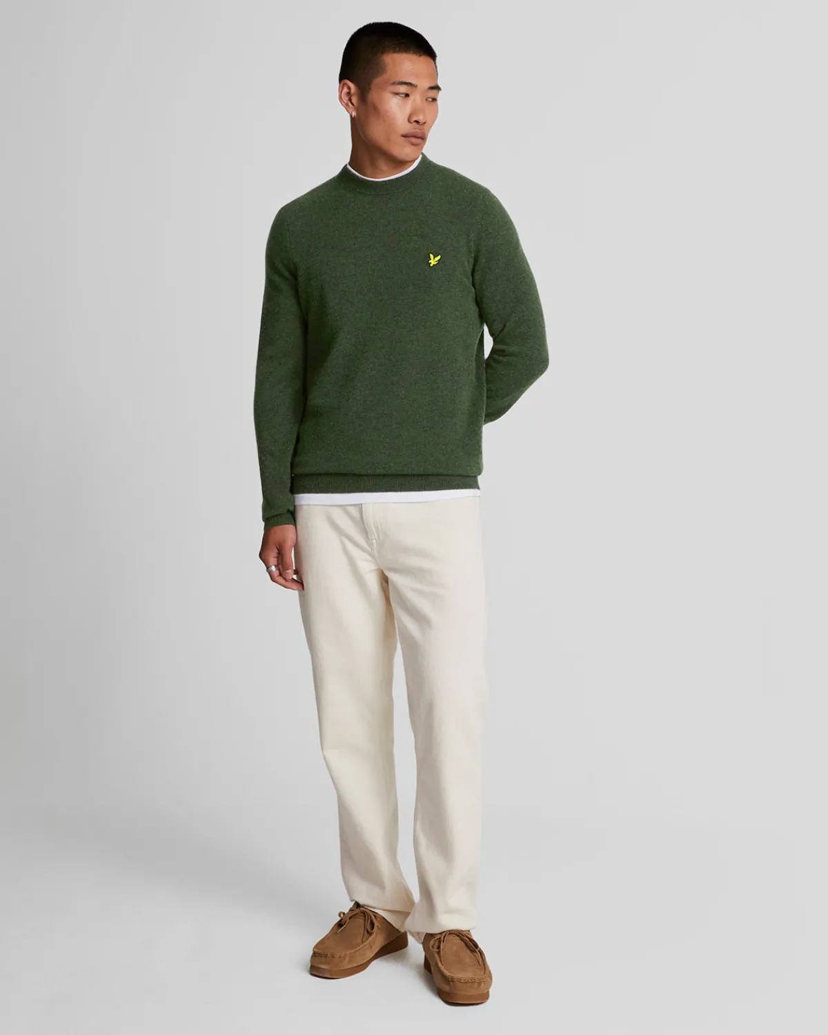 pullover_mit_rundhalsausschnitt_aus_lambswoolmischung_1-1.webp Lyle & Scott Vermächtnis | Pullover & Strickwaren<Pullover mit Rundhalsausschnitt aus Lambswool-Mischung DarkGreenMarl