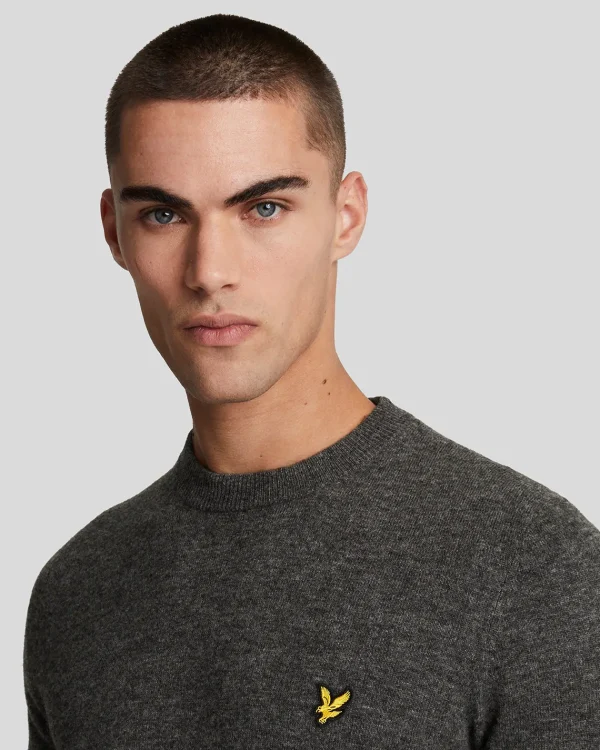 Lyle & Scott Pullover & Strickwaren<Pullover mit Rundhalsausschnitt aus Lambswool-Mischung GunmetalMarl