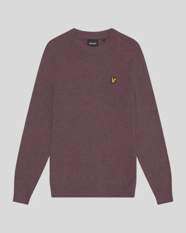 Lyle & Scott Vermächtnis | Pullover & Strickwaren<Pullover mit Rundhalsausschnitt aus Lambswool-Mischung HighlandMauveMarl