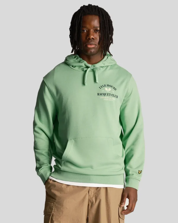 Lyle & Scott Kapuzenpullover<Racquet Club Grafik Hoodie Rasengrün