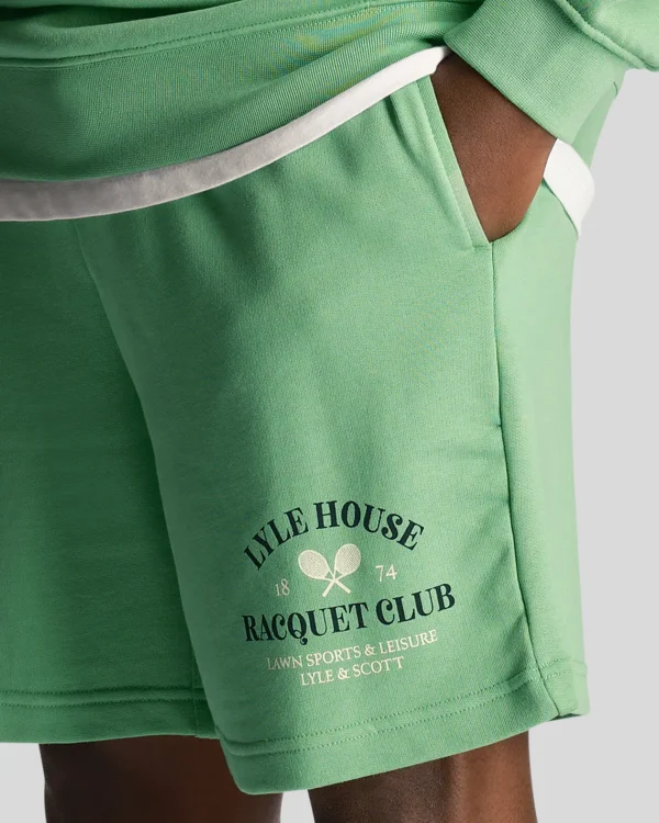 Lyle & Scott Kurze Hosen<Racquet Club Grafik Sweat Shorts Rasengrün