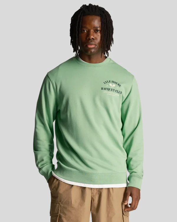 Lyle & Scott Sweatshirts<Racquet Club Grafik Sweatshirt Rasengrün