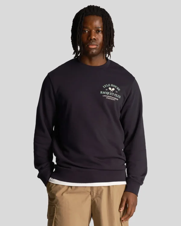 Lyle & Scott Sweatshirts<Racquet Club Grafik Sweatshirt DunkleMarine