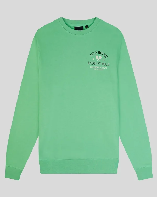 Lyle & Scott Sweatshirts<Racquet Club Grafik Sweatshirt Rasengrün