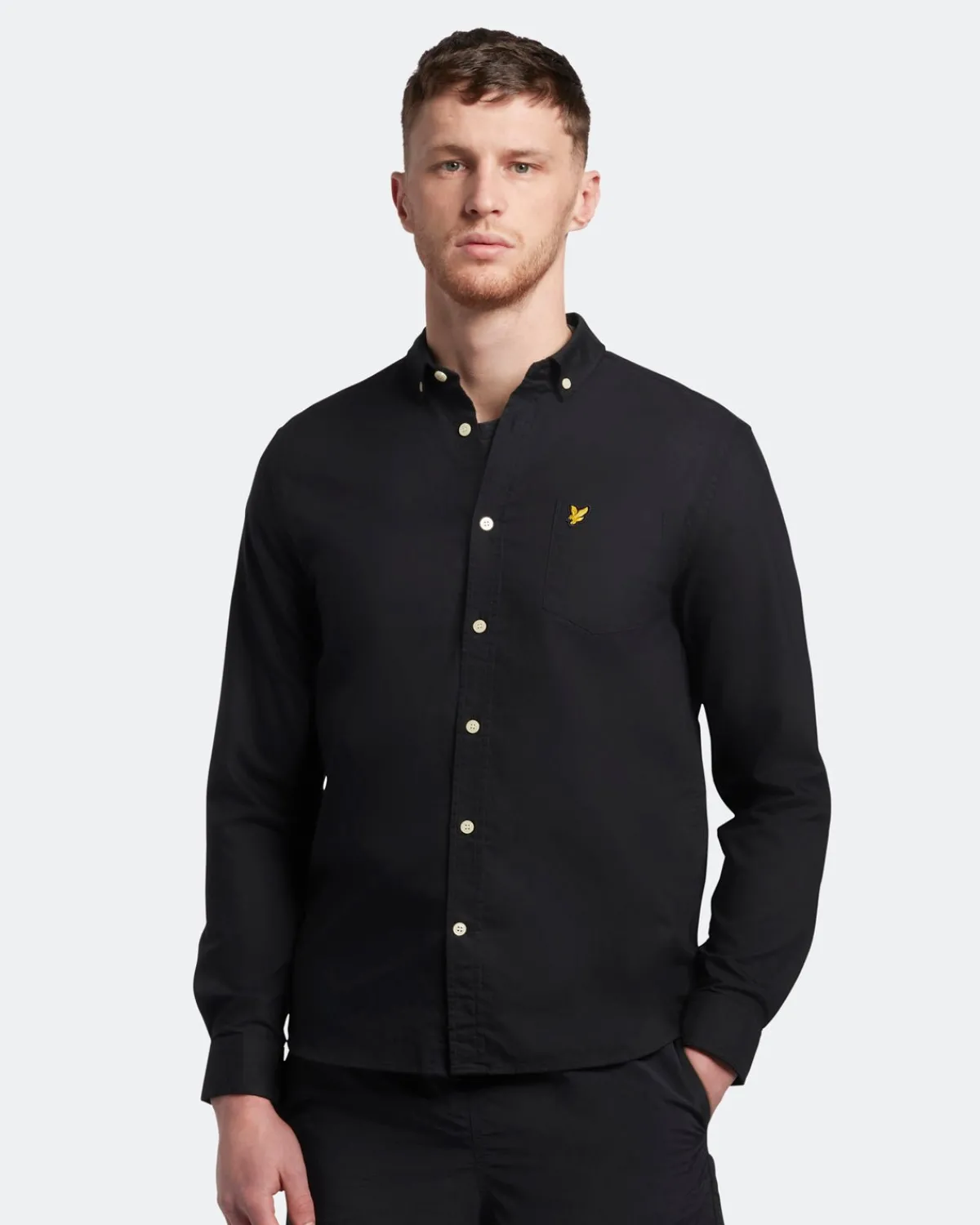 regular_fit_leichtes_oxford_hemd_0.webp Lyle & Scott Hemden<Regular Fit Leichtes Oxford Hemd Pechschwarz