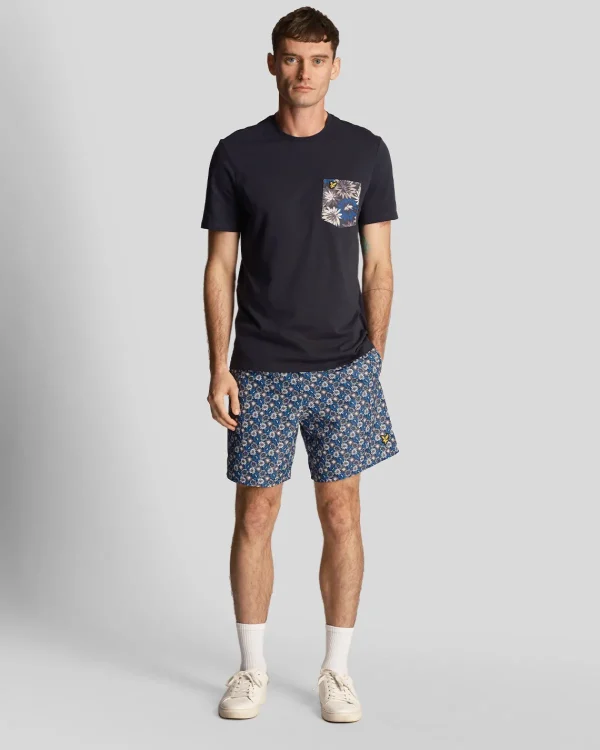 Lyle & Scott Kurze Hosen<Resort Badeshorts mit Blumendruck DunkleMarine