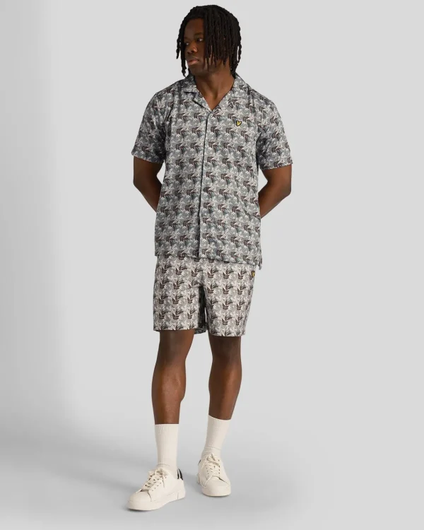 Lyle & Scott Vermächtnis | Hemden<Resort Hemd mit Blumendruck Gunmetal