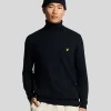 Lyle & Scott Pullover & Strickwaren<Rollkragenpullover aus Baumwolle und Merino DarkNavy