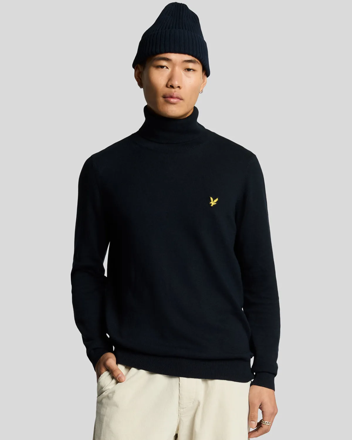 rollkragenpullover_aus_baumwolle_und_merino_0.webp Lyle & Scott Pullover & Strickwaren<Rollkragenpullover aus Baumwolle und Merino DarkNavy