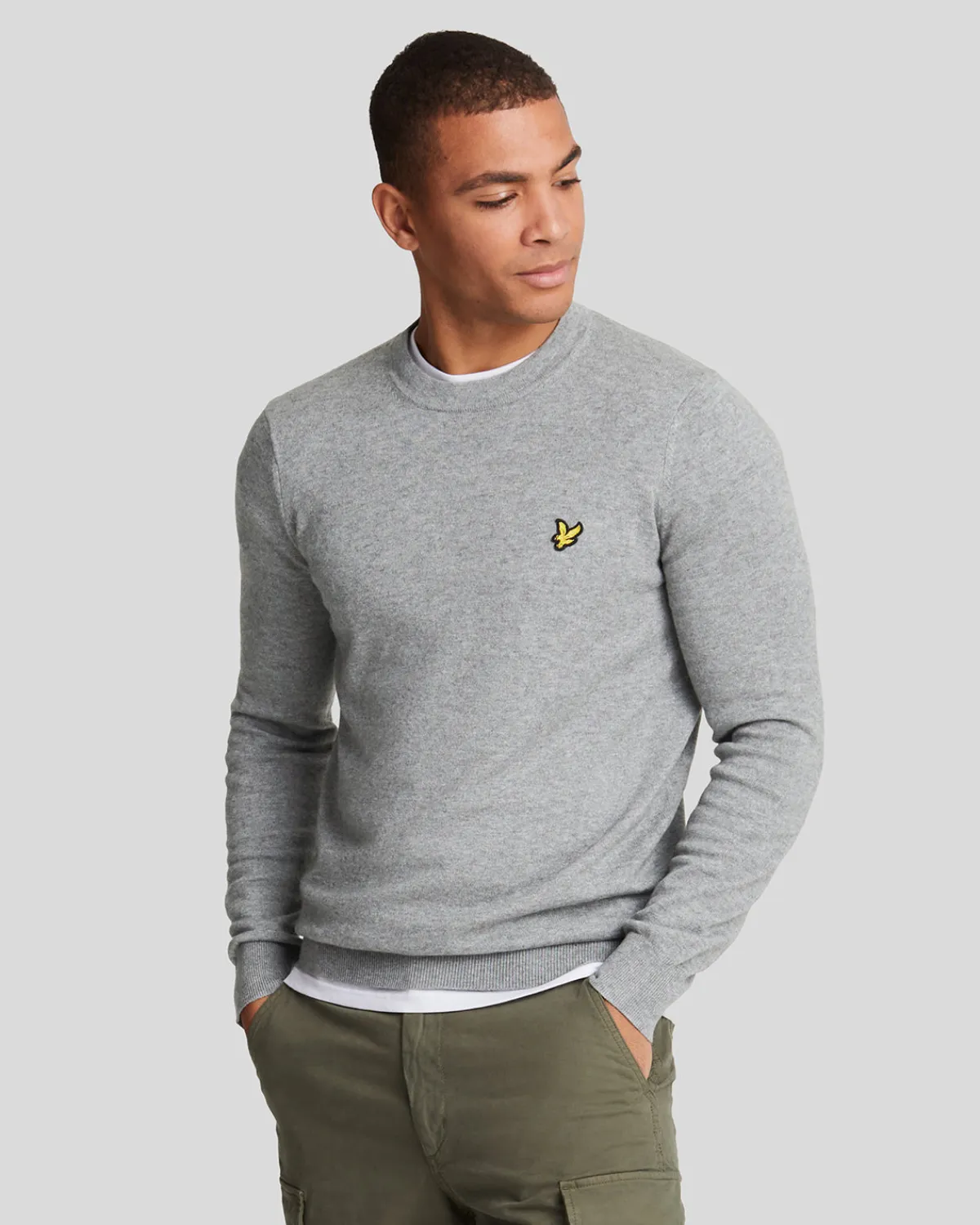 rundhalspullover_aus_baumwolle_und_merino_0-11.webp Lyle & Scott Pullover & Strickwaren<Rundhals-Pullover aus Baumwolle und Merino MidGreyMargel