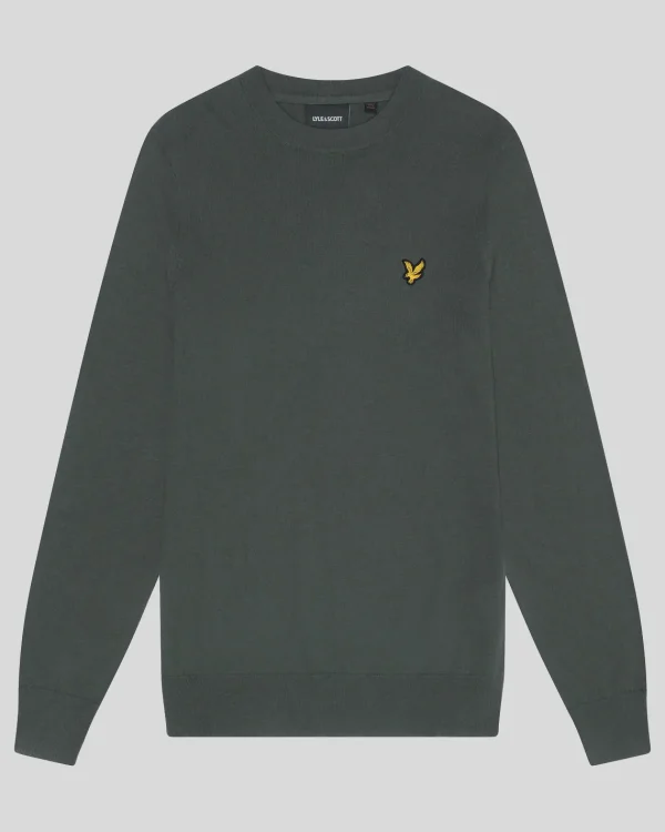 Lyle & Scott Groß & Groß | Übergrößen<Rundhals-Pullover aus Baumwolle und Merino DeepGreen