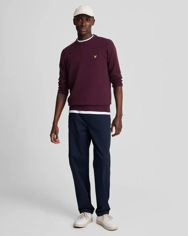 Lyle & Scott Pullover & Strickwaren<Rundhals-Pullover aus Baumwolle und Merino Burgund