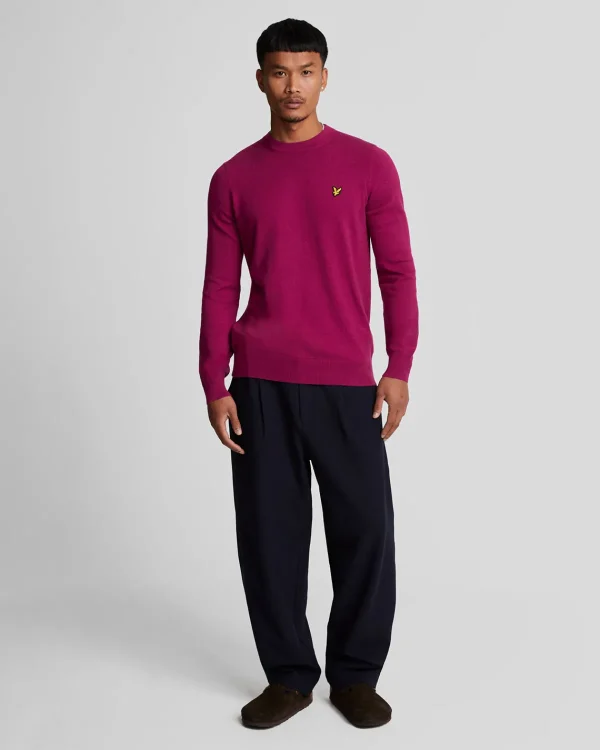 Lyle & Scott Pullover & Strickwaren<Rundhals-Pullover aus Baumwolle und Merino ReicherBurgunder