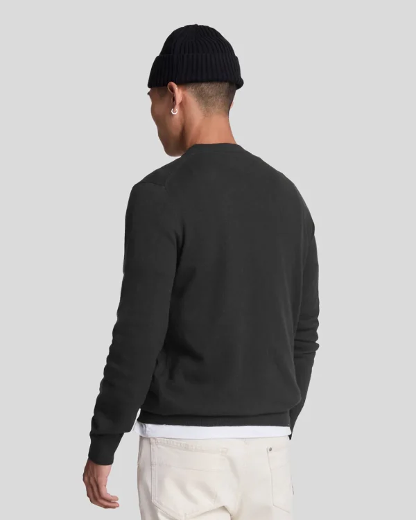 Lyle & Scott Pullover & Strickwaren<Rundhals-Pullover aus Baumwolle und Merino Pechschwarz